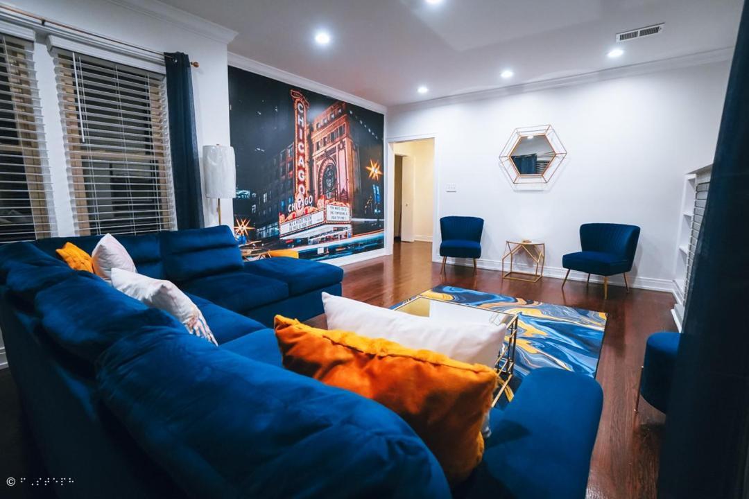 The Blue Golden Luxury Modern 3- Bedroom Apartment In Chicago Exterior foto
